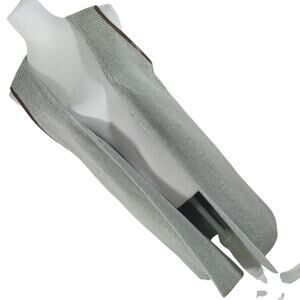 TALBOTS! ASH GRAY W/BROWN FAUX LEATHER TRIM, 100% COTTON SWEATER VEST! SZ M